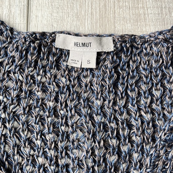Helmet Lang Linen blue and tan sweater size small - Picture 2 of 5